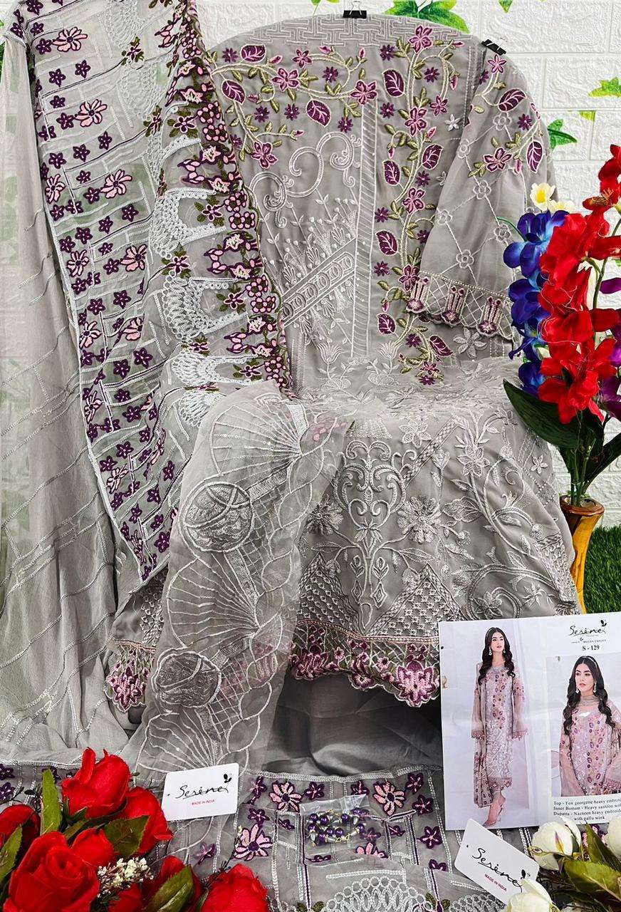 SERINE S 129 EID BOUTIQUE HEAVY WORK GRAY PAKISTANI SUIT FOR GIRL MARRIGE OUTFIT SHOP